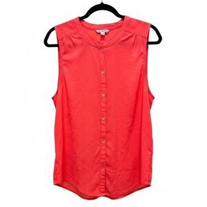 EUC American Eagle Women’s Coral Red Sleeveless Top Blouse - Size XL